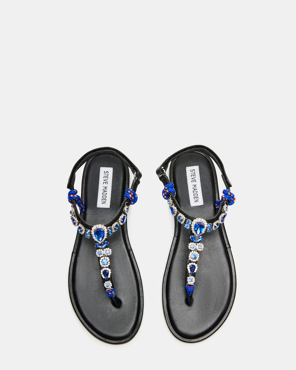 SOLITA Blue Multi Rhinestone Ornament Thong Sandal | Women's Sandals | Steve Madden online