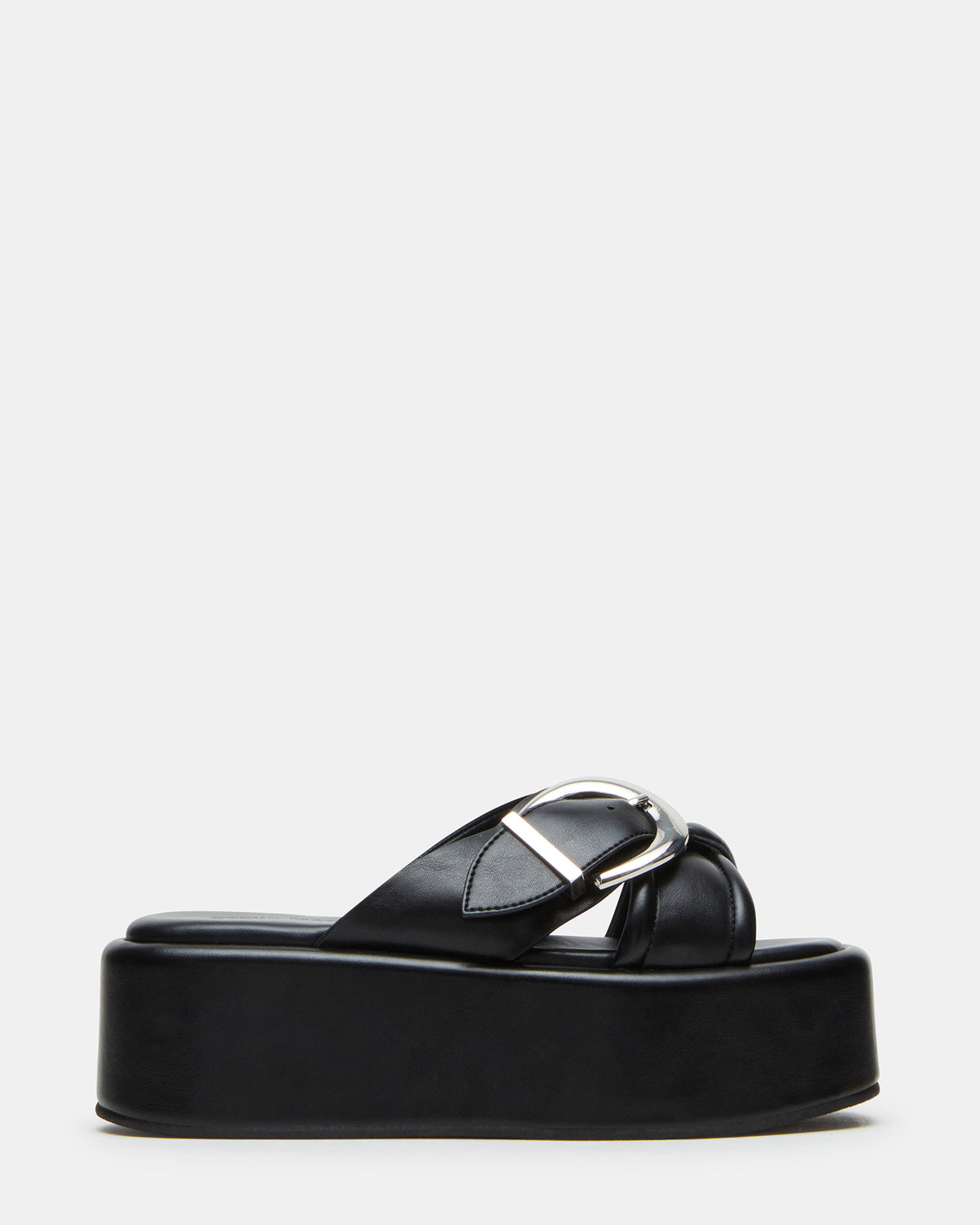 CYPHER Black Women's Platform Square Toe Sandal | Steve Madden US