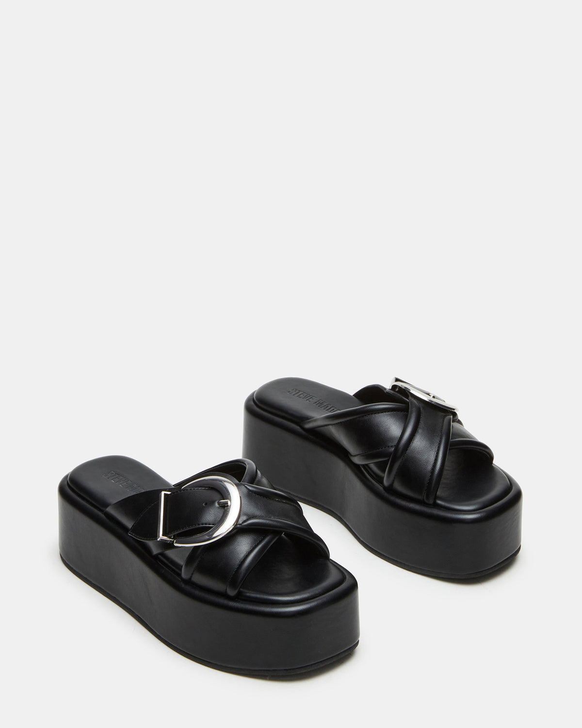 CYPHER Black Women's Platform Square Toe Sandal | Steve Madden US