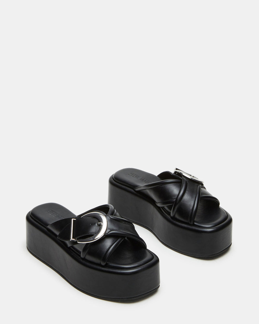 CYPHER Black Women's Platform Square Toe Sandal | Steve Madden US