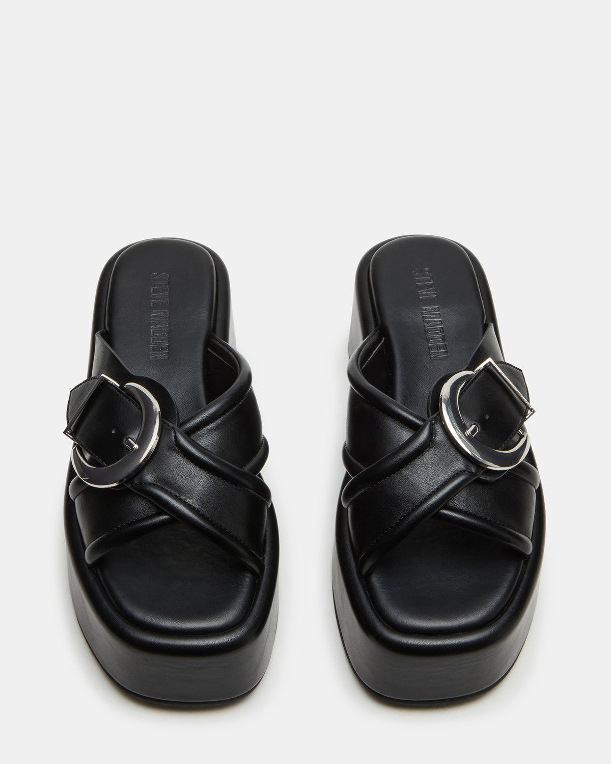 CYPHER Black Women's Platform Square Toe Sandal | Steve Madden US