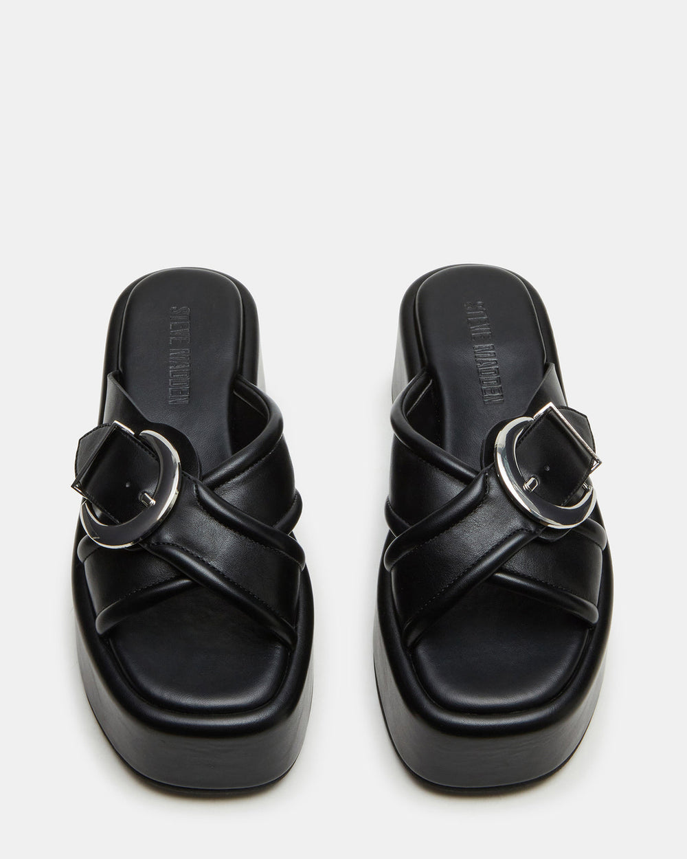 CYPHER Black Women's Platform Square Toe Sandal | Steve Madden US