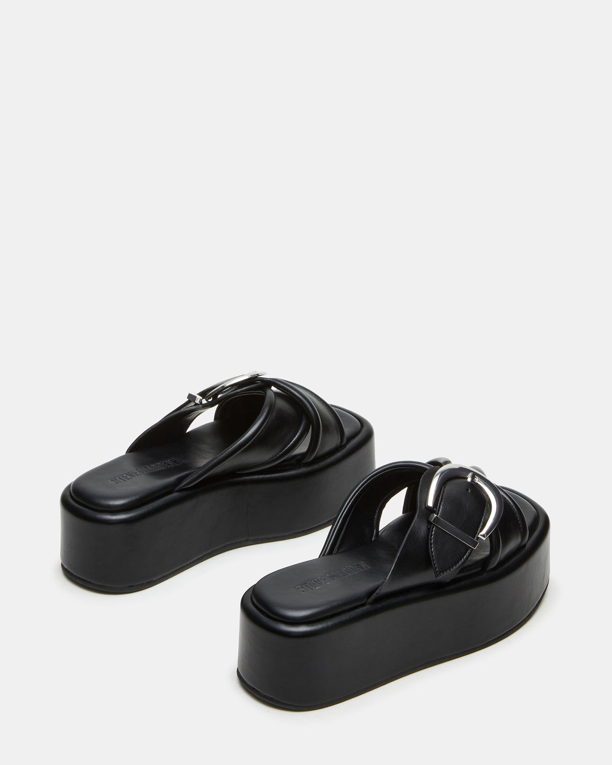 CYPHER Black Women's Platform Square Toe Sandal | Steve Madden US