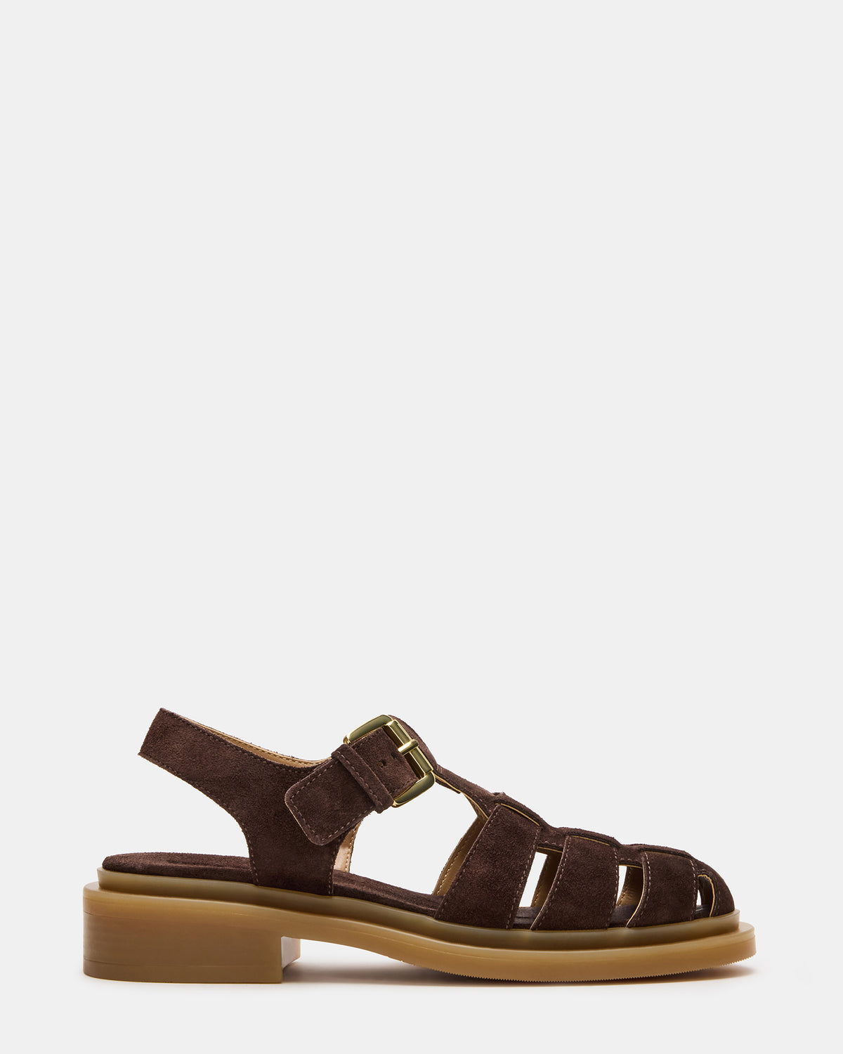 TOPE Chocolate Brown Suede Strappy Fisherman Women's Sandal | Steve Madden on Sale