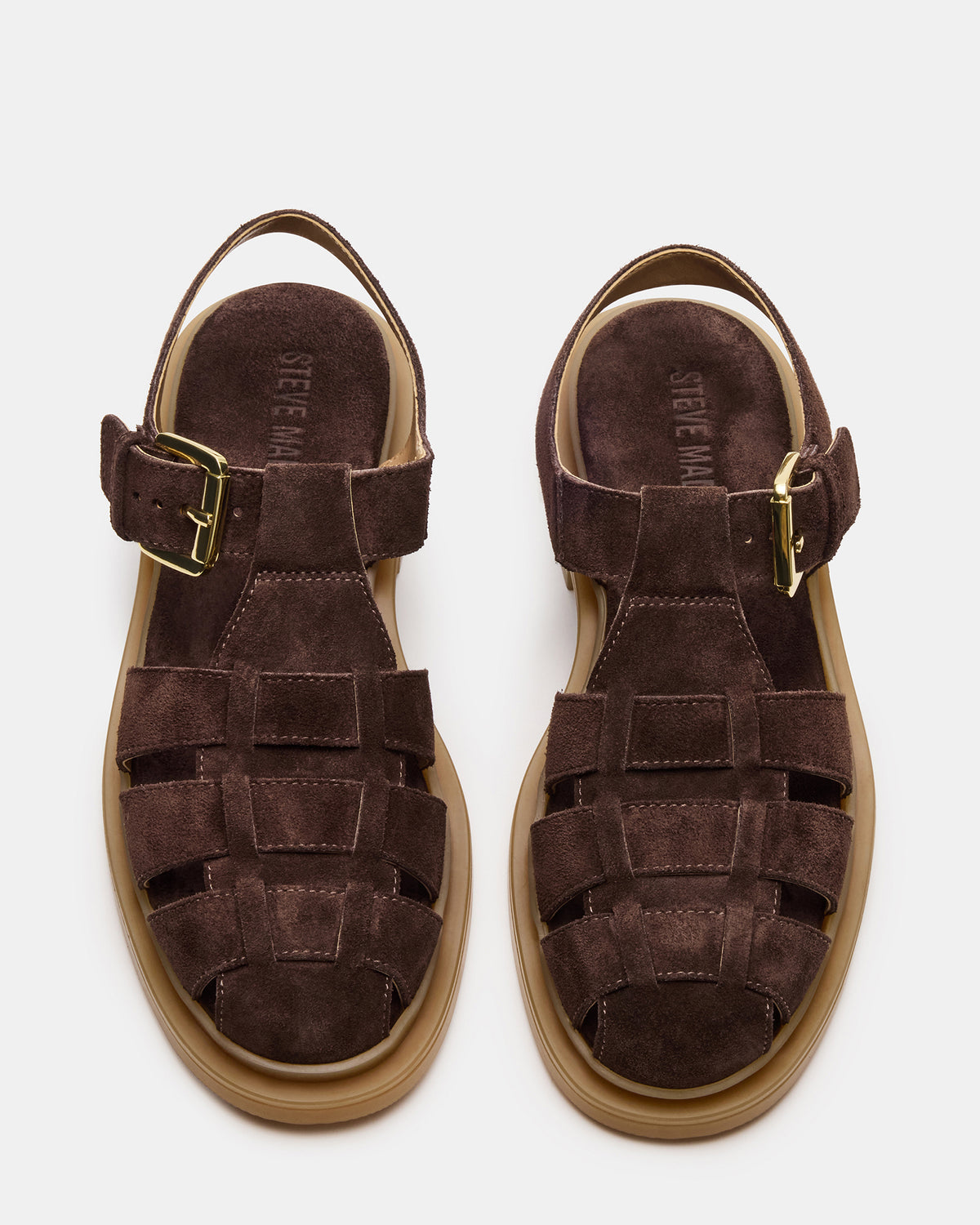 TOPE Chocolate Brown Suede Strappy Fisherman Women's Sandal | Steve Madden on Sale