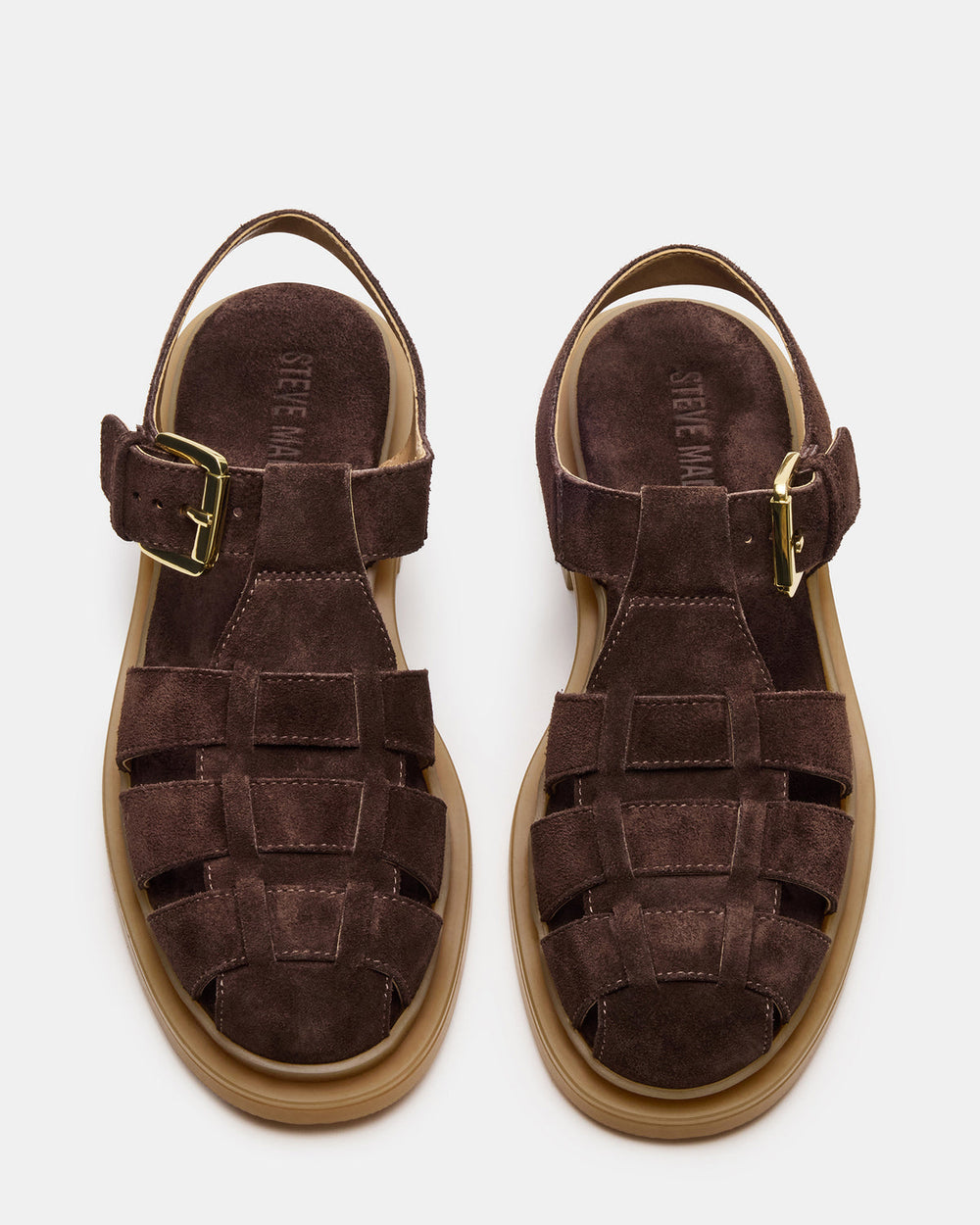 TOPE Chocolate Brown Suede Strappy Fisherman Women's Sandal | Steve Madden on Sale