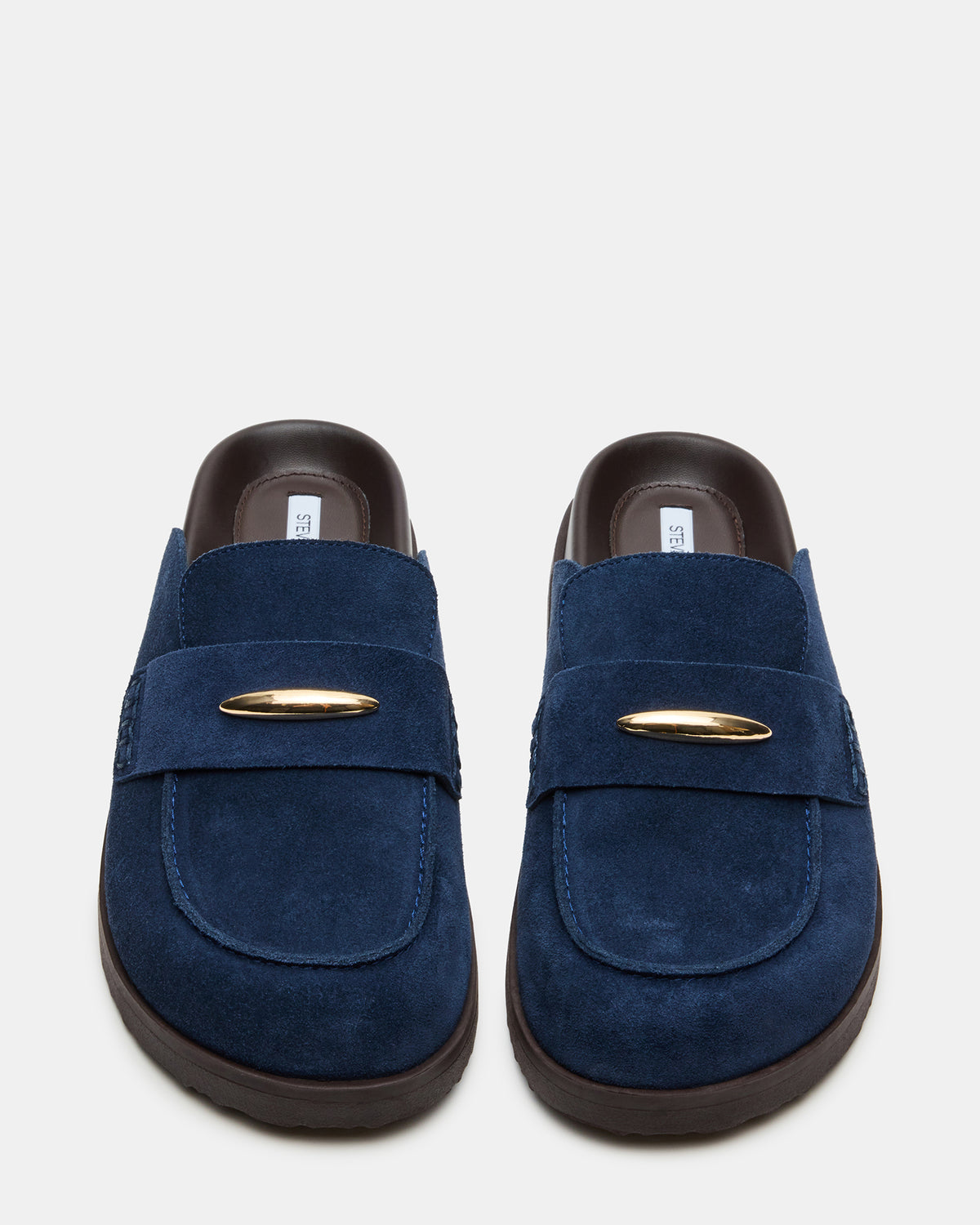 TOBIN Navy Suede Slip-On Mule Women's Flat | Steve Madden near me