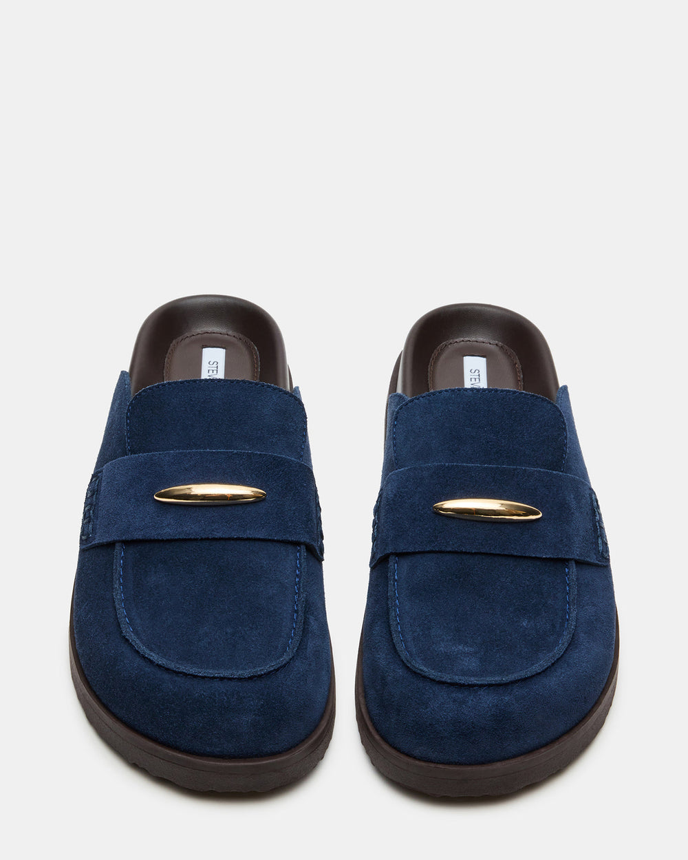 TOBIN Navy Suede Slip-On Mule Women's Flat | Steve Madden near me