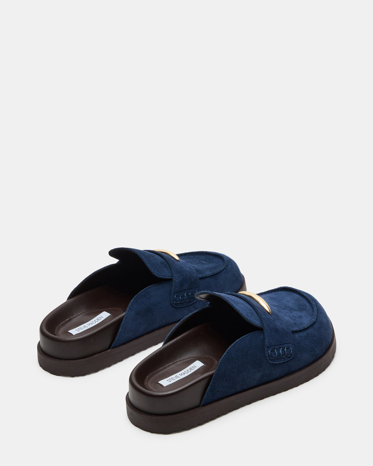 TOBIN Navy Suede Slip-On Mule Women's Flat | Steve Madden near me