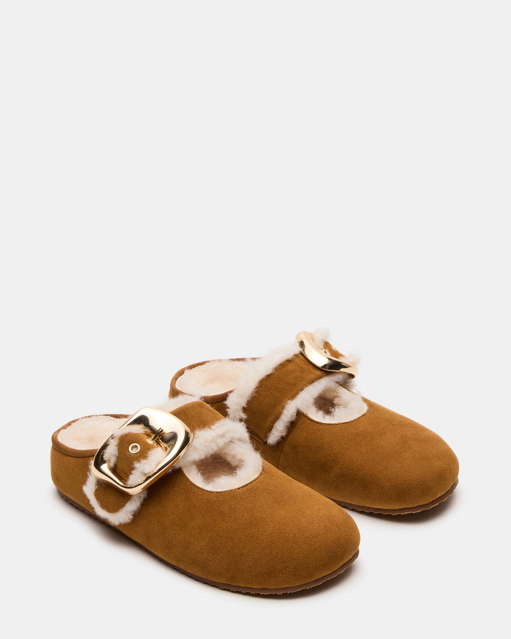 CLOUDY Chestnut Slip-On Mule Mary Jane Faux Fur Women's Flat | Steve Madden discount