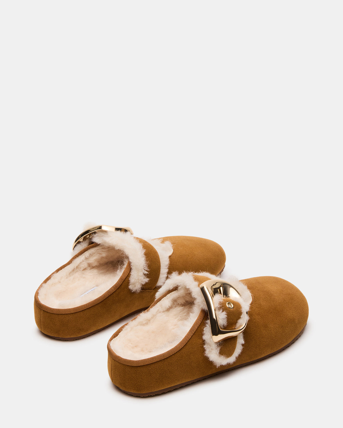 CLOUDY Chestnut Slip-On Mule Mary Jane Faux Fur Women's Flat | Steve Madden discount