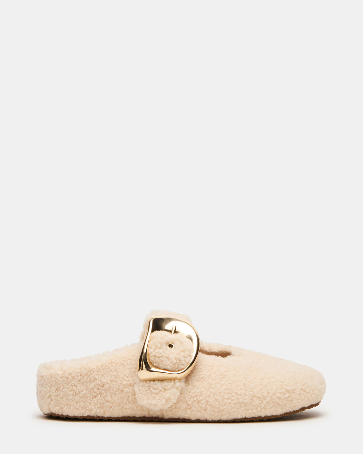 CLOUDY Natural Slip-On Mule Mary Jane Faux Fur Women's Flat | Steve Madden online
