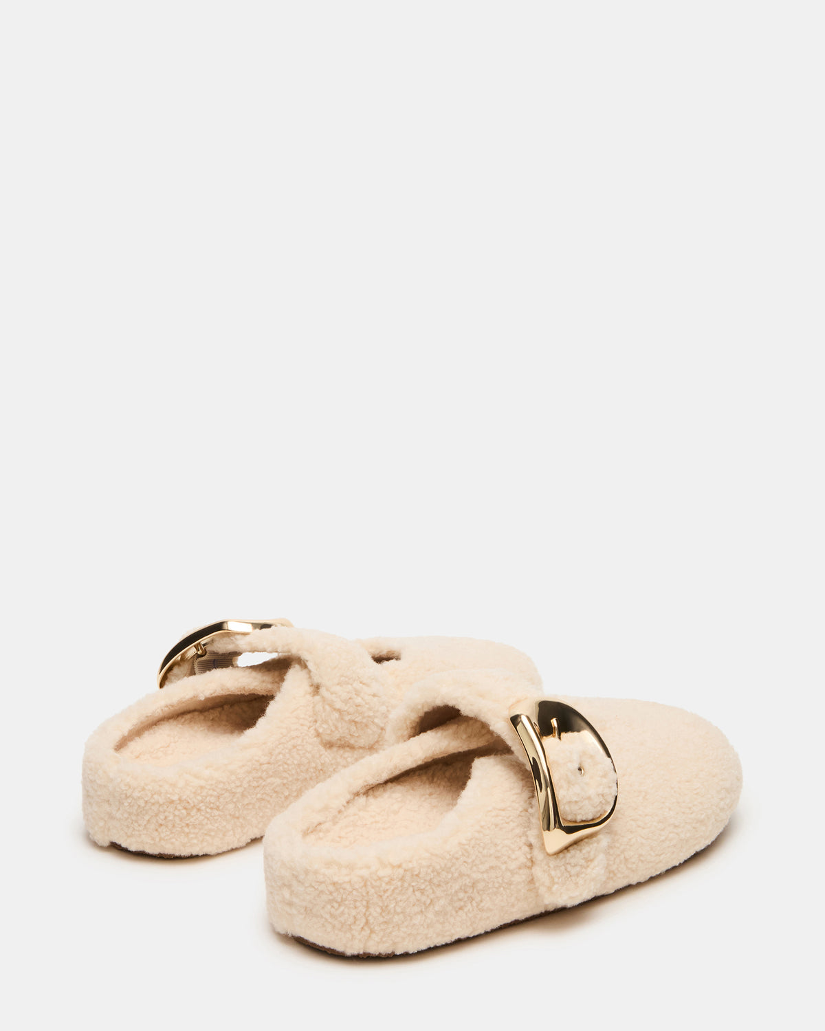 CLOUDY Natural Slip-On Mule Mary Jane Faux Fur Women's Flat | Steve Madden online