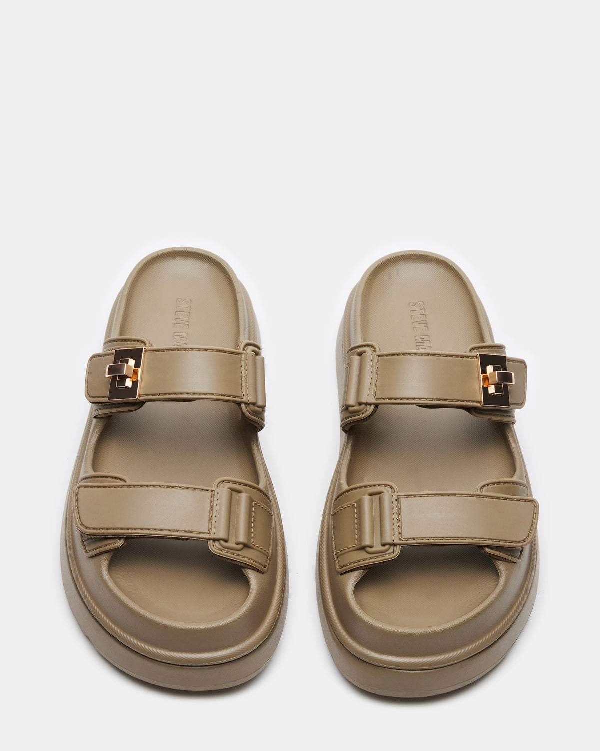 BIGSCHMONA JELLY Olive Women's Platform Slide Sandal | Steve Madden US