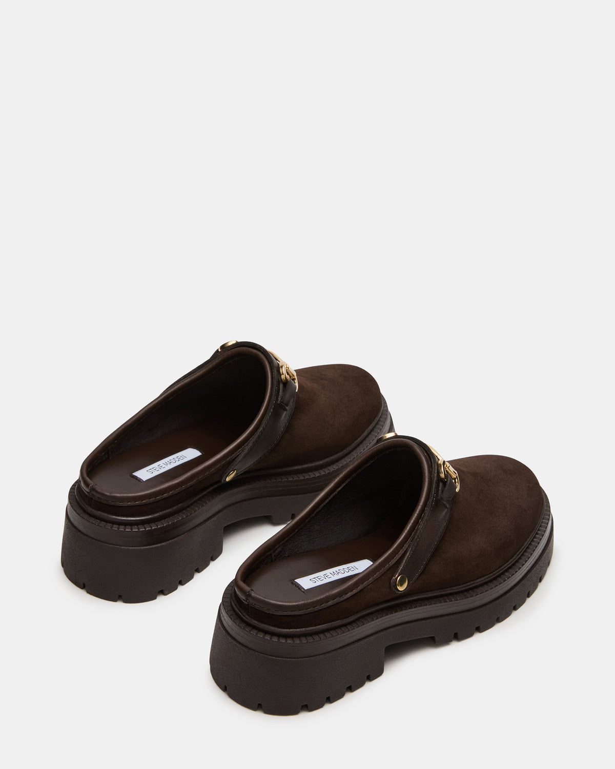 ERBA Brown Suede Platform Lug Slingback Clog Women's Flat | Steve Madden outlet