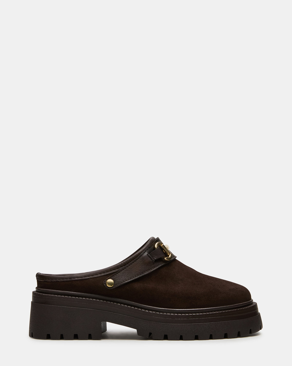ERBA Brown Suede Platform Lug Slingback Clog Women's Flat | Steve Madden outlet