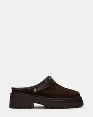 ERBA Brown Suede Platform Lug Slingback Clog Women's Flat | Steve Madden outlet