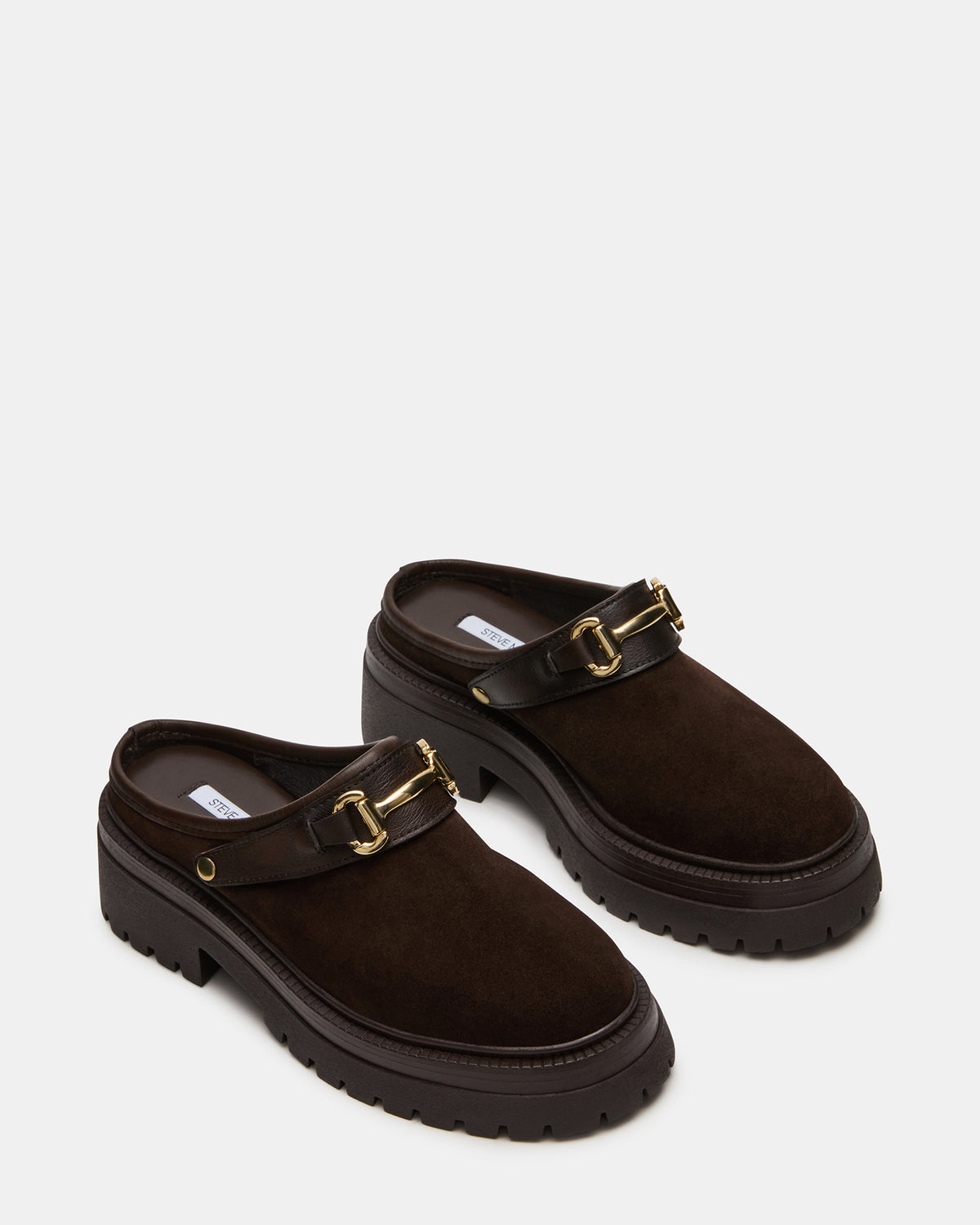 ERBA Brown Suede Platform Lug Slingback Clog Women's Flat | Steve Madden outlet