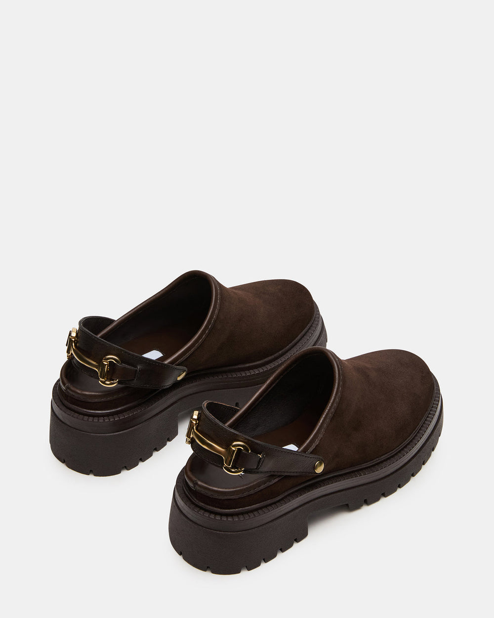 ERBA Brown Suede Platform Lug Slingback Clog Women's Flat | Steve Madden outlet