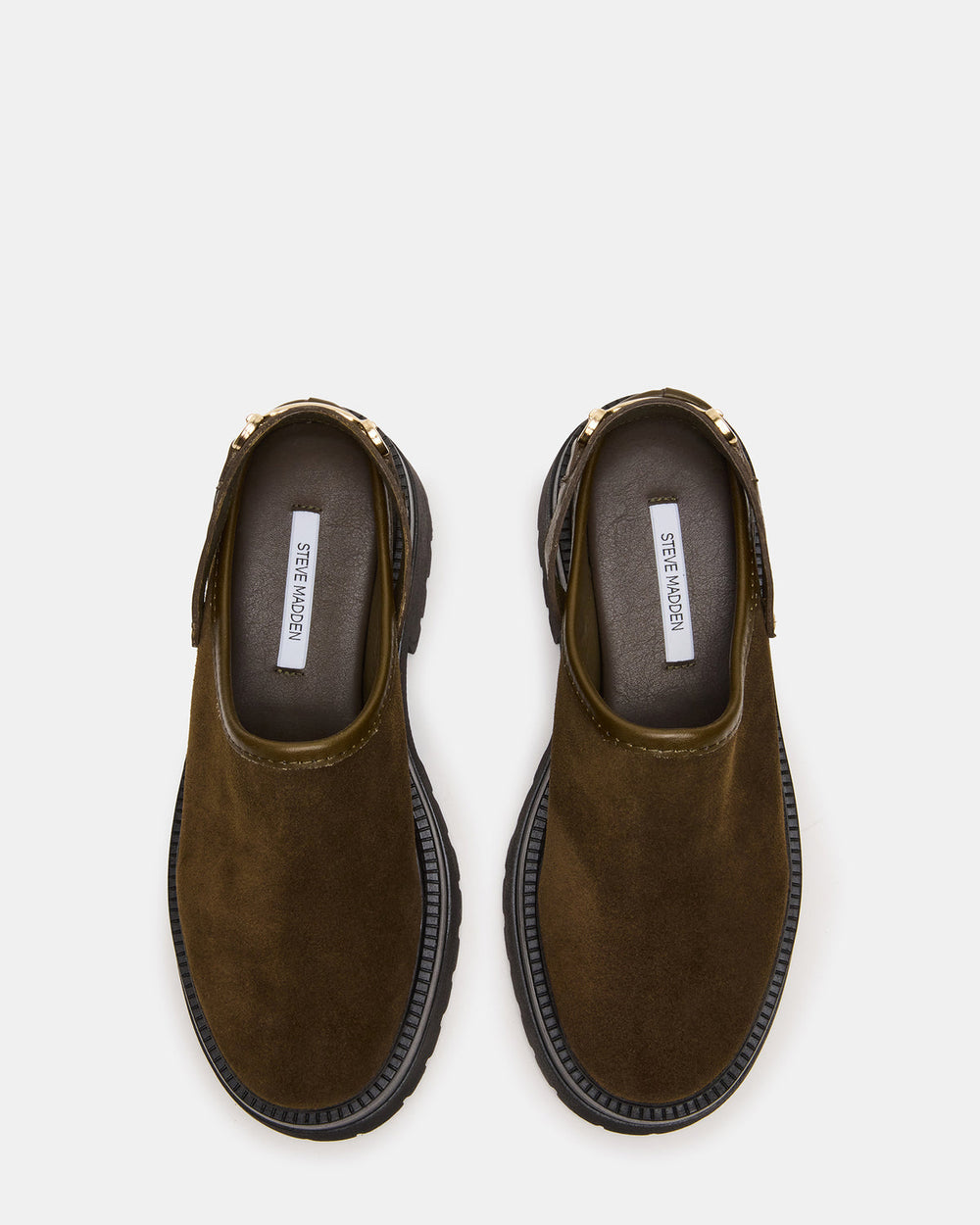 ERBA Olive Suede Platform Lug Slingback Clog Women's Flat | Steve Madden Sale