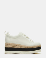 STRECKER White Platform Women's Low-Top Lace-Up Sneaker | Steve Madden on Sale
