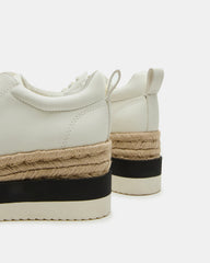 STRECKER White Platform Women's Low-Top Lace-Up Sneaker | Steve Madden on Sale