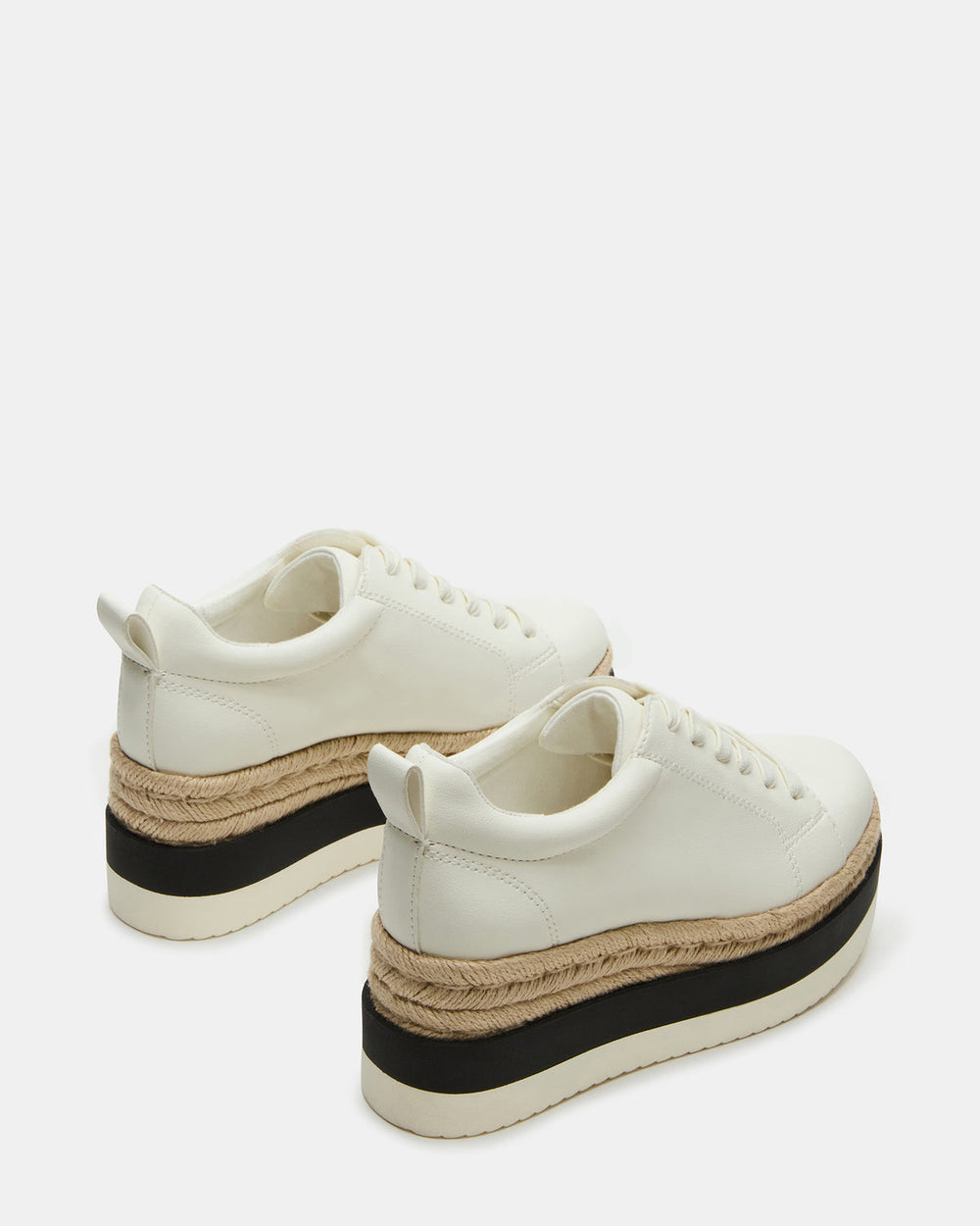STRECKER White Platform Women's Low-Top Lace-Up Sneaker | Steve Madden on Sale