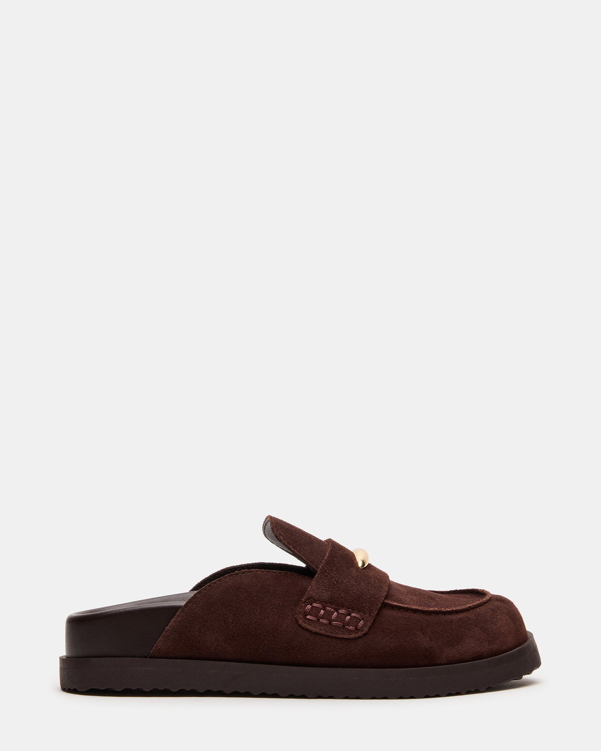 TOBIN Brown Suede Slip-On Mule Women's Flat | Steve Madden online