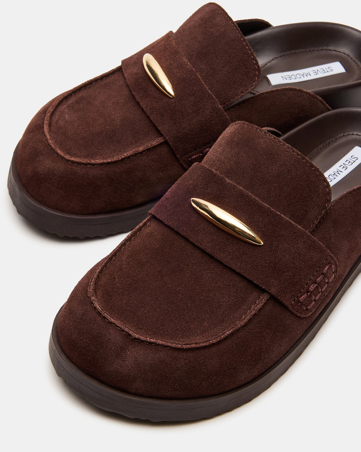 TOBIN Brown Suede Slip-On Mule Women's Flat | Steve Madden online