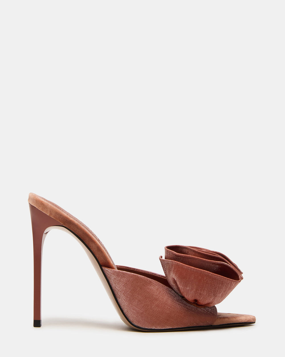 AFFINITY Rust Satin Pointed-Toe Stiletto Mule Women's Heel | Steve Madden US