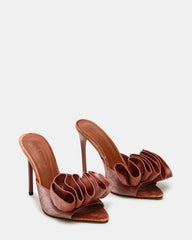 AFFINITY Rust Satin Pointed-Toe Stiletto Mule Women's Heel | Steve Madden US