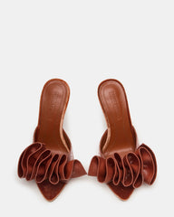 AFFINITY Rust Satin Pointed-Toe Stiletto Mule Women's Heel | Steve Madden US
