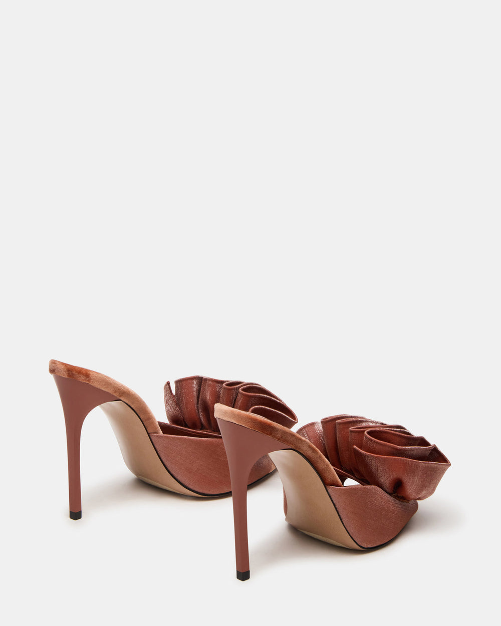 AFFINITY Rust Satin Pointed-Toe Stiletto Mule Women's Heel | Steve Madden US