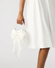COSETTE Bag White Satin Beaded Top-Handle Mini Handbag | Steve Madden for Sale