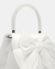 COSETTE Bag White Satin Beaded Top-Handle Mini Handbag | Steve Madden for Sale