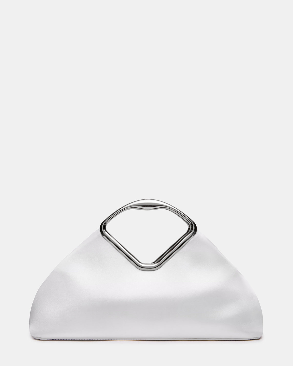 BARBARA Bag White Soft Satin Metal Bracelet Crossbody Clutch Handbag | Steve Madden online