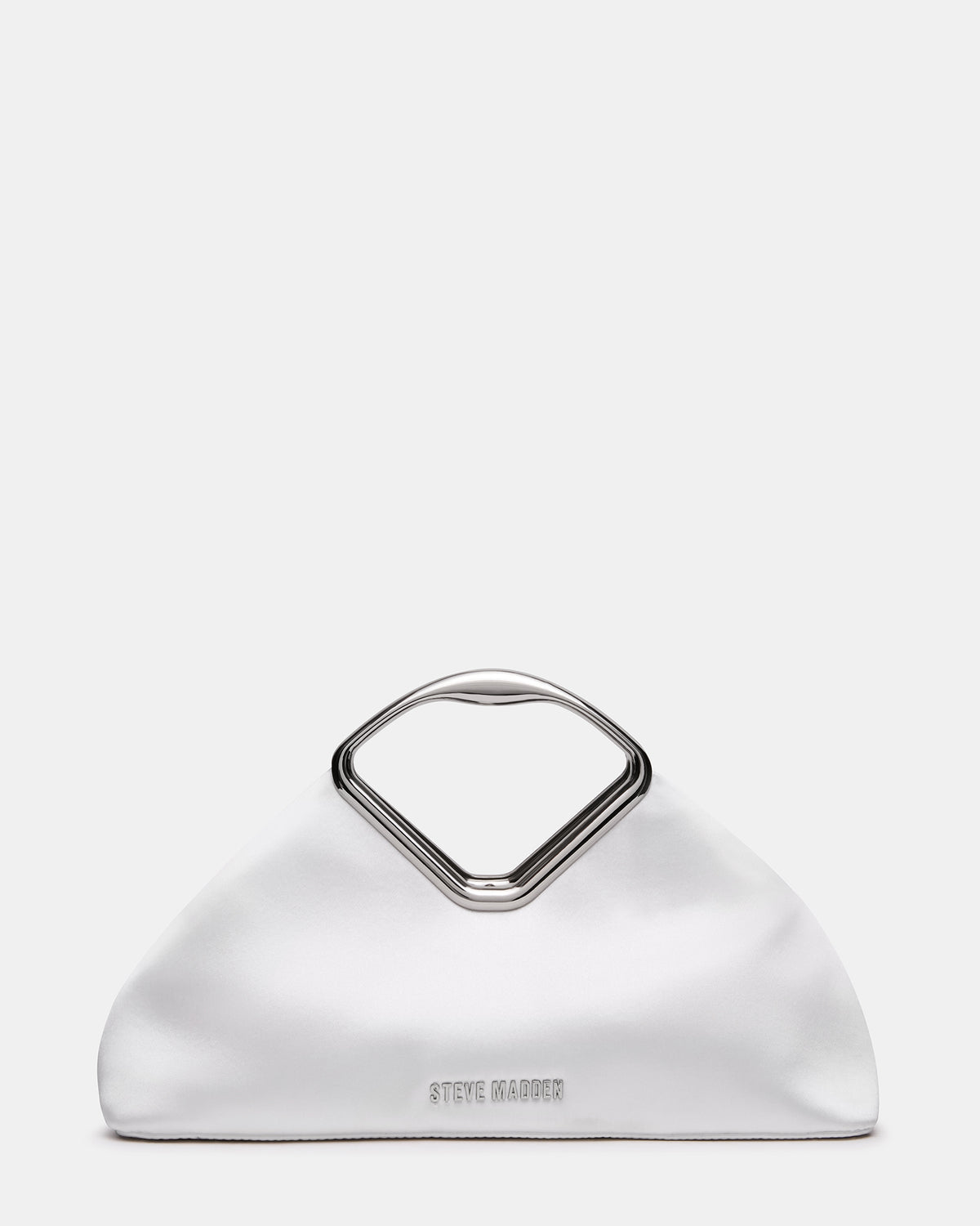 BARBARA Bag White Soft Satin Metal Bracelet Crossbody Clutch Handbag | Steve Madden online