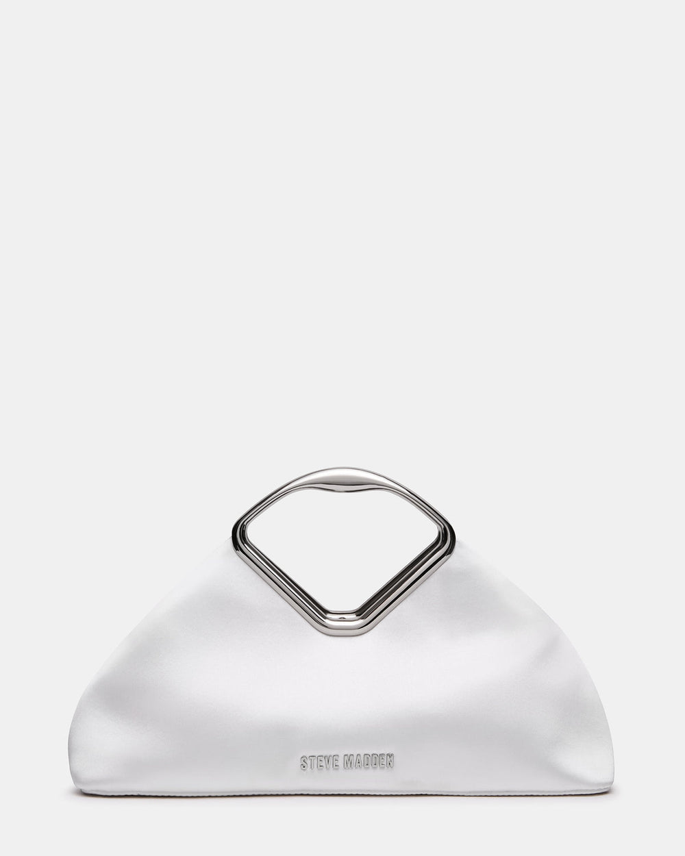 BARBARA Bag White Soft Satin Metal Bracelet Crossbody Clutch Handbag | Steve Madden online
