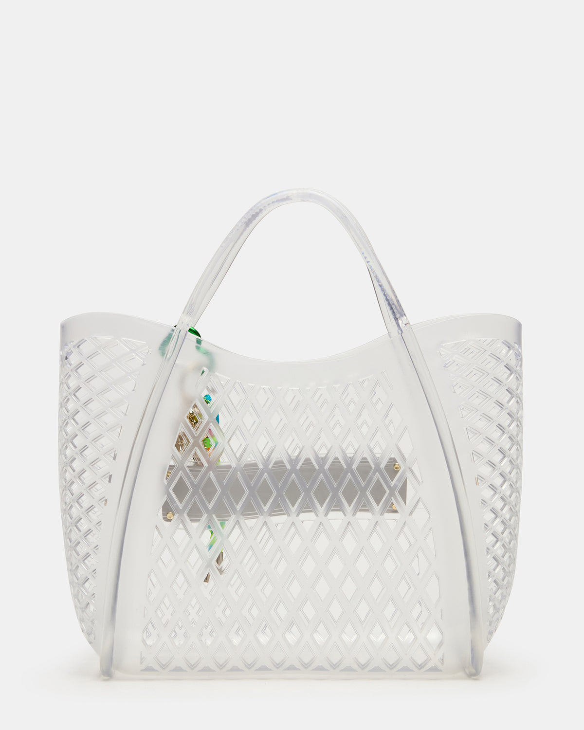 SUMMER Bag Clear Caged Jelly Top-Handle Tote Handbag | Steve Madden Sale