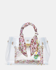 GUMMY Bag Clear Top-Handle Turn-Lock Tote Handbag | Steve Madden on Sale