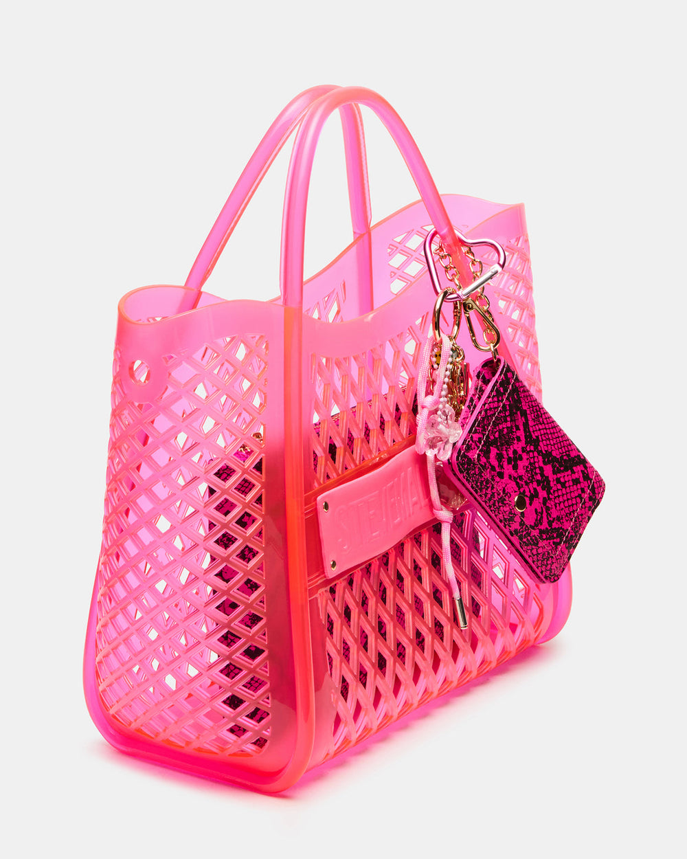 SUMMER Bag Pink Caged Jelly Top-Handle Tote Handbag | Steve Madden discount