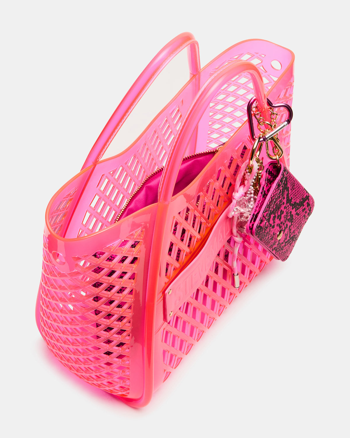 SUMMER Bag Pink Caged Jelly Top-Handle Tote Handbag | Steve Madden discount