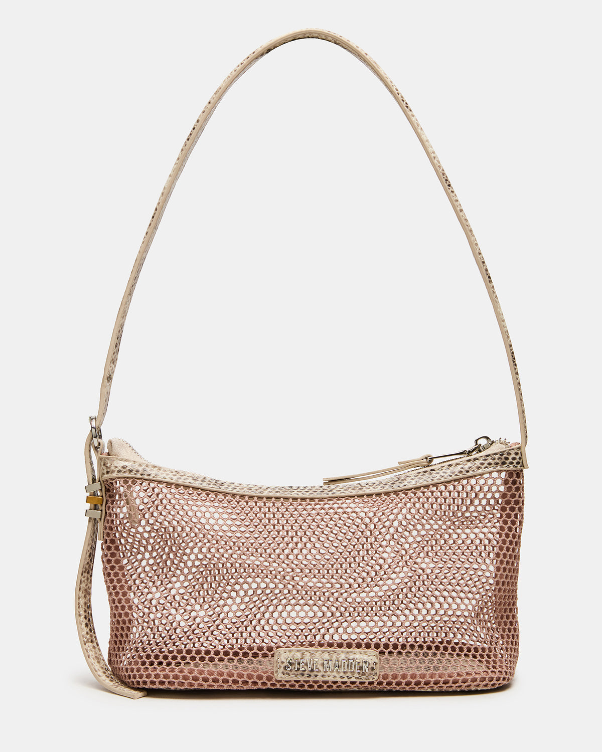 VIXEN Bag Blush Shoulder Strap Mesh Structured Bottom Women's Handbag | Steve Madden for Sale
