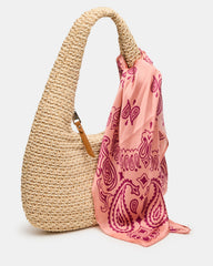 DAENA Bag Natural Crescent Shaped Straw Shoulder Bag | Steve Madden discount