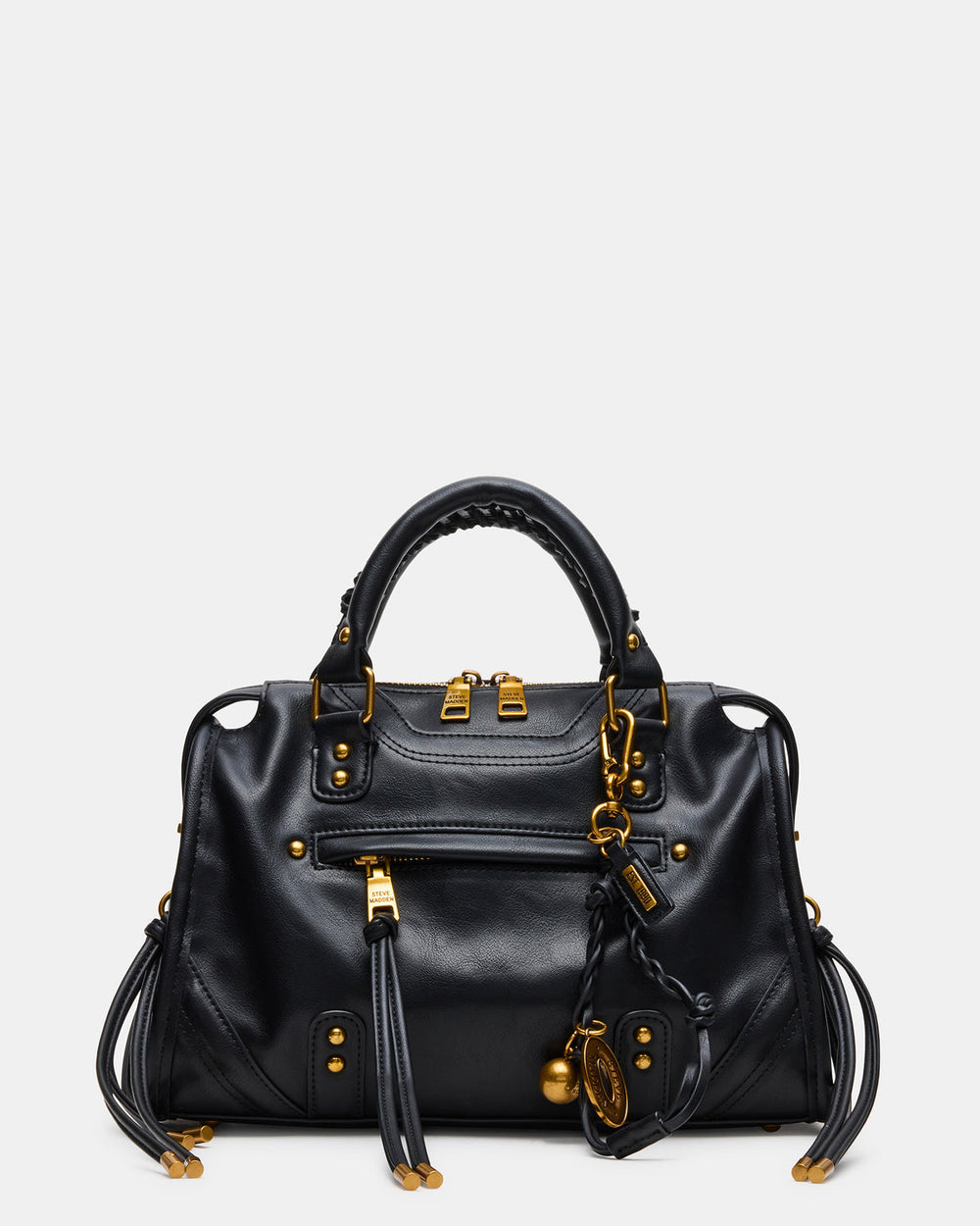 RIGGS Bag Black/Gold Slouchy Top-Handle Crossbody Satchel Handbag | Steve Madden Sale