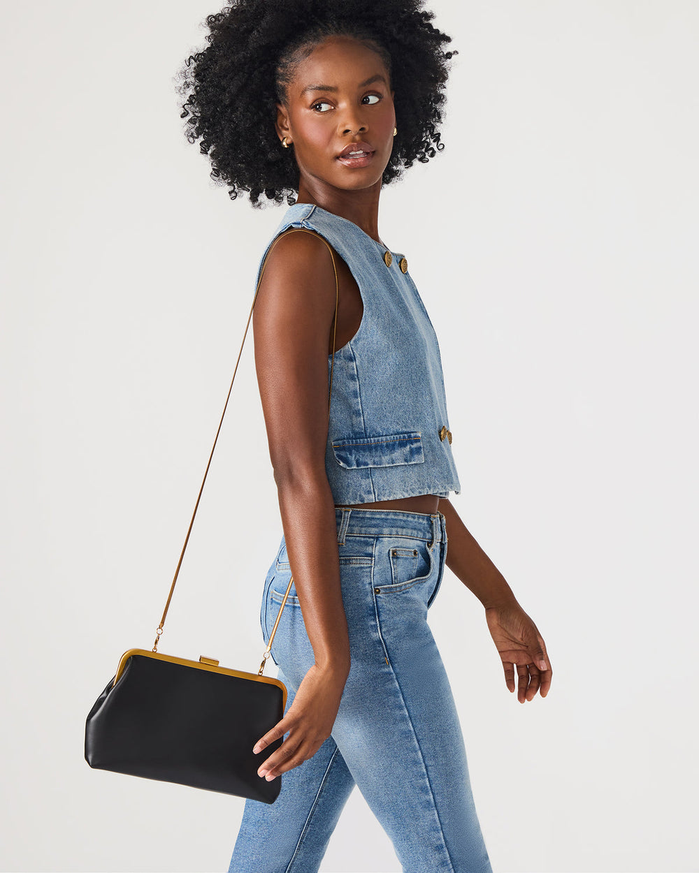 KISSES Bag Black Chain Strap Crossbody Clutch Handbag | Steve Madden online