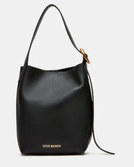 SOFIEE Bag Black Leather Shoulder Strap Bucket Tote Handbag | Steve Madden US