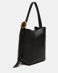 SOFIEE Bag Black Leather Shoulder Strap Bucket Tote Handbag | Steve Madden US