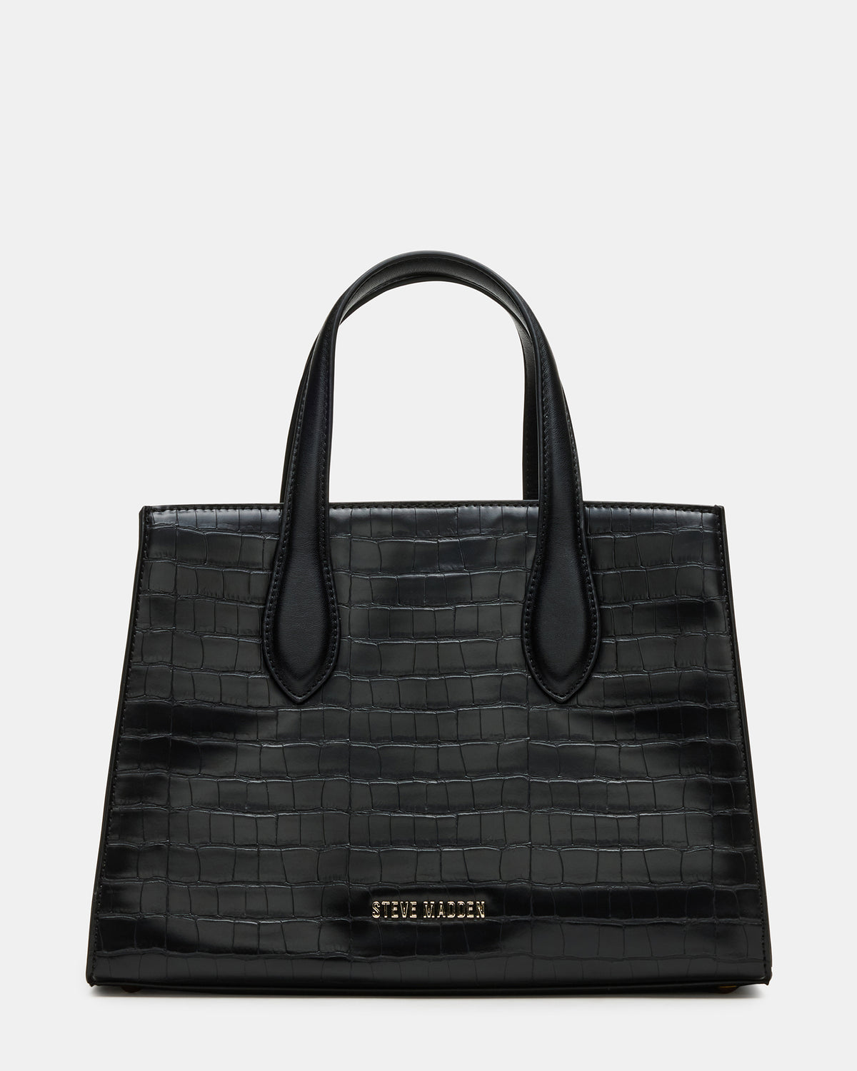 CALLEB Bag Black Crocodile Structured Tote Crossbody Handbag | Steve Madden Sale