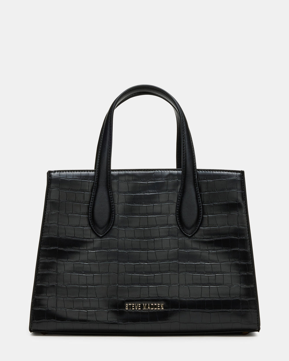 CALLEB Bag Black Crocodile Structured Tote Crossbody Handbag | Steve Madden Sale